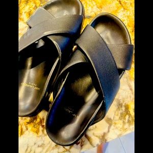 Saint Laurent Leather Jimmy Cross Sandals